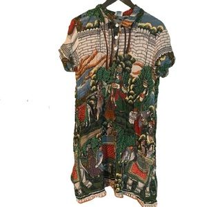 Vintage 90’s boho Indian print dress with side pockets